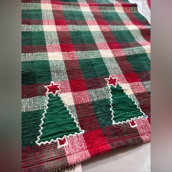 Red Green Long Table Runner Martha Stewart Winter Jubilee  14" x 70" 2002 Cotton - Picture 2 of 11